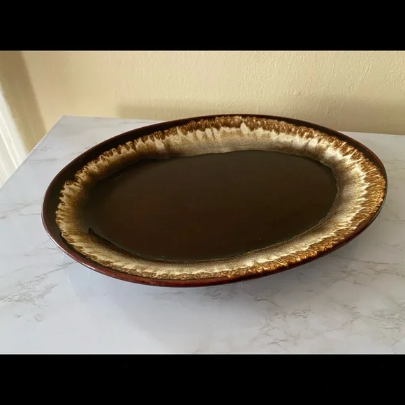 VINTAGE PFALTZGRAFF OVAL BROWN SERVING TRAY